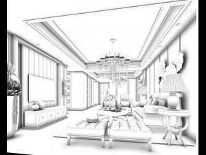 family - kitchen - restaurant 155 Model 3D