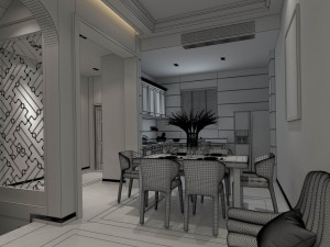 family - kitchen - restaurant 156 Modèle 3D