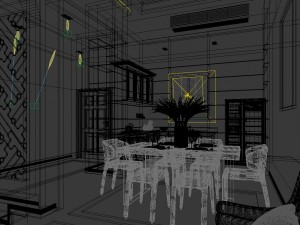 family - kitchen - restaurant 156 Modèle 3D