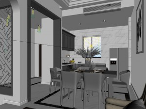 family - kitchen - restaurant 156 Modèle 3D