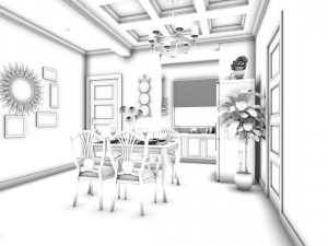 family - kitchen - restaurant 159 3D Model