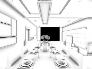 family - kitchen - restaurant 161 Modello 3D