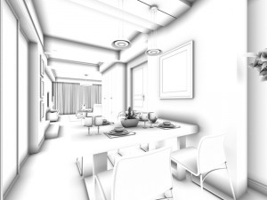family - kitchen - restaurant 167 3D Model