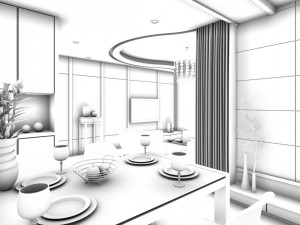 family - kitchen - restaurant 169 3D Model