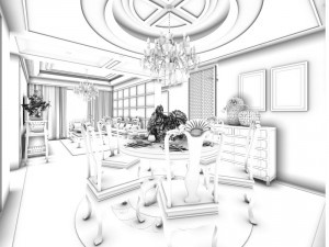 family - kitchen - restaurant 170 3D 모델
