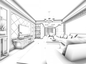 family - kitchen - restaurant 173 Modello 3D