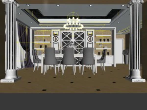 family - kitchen - restaurant 185 3D Model