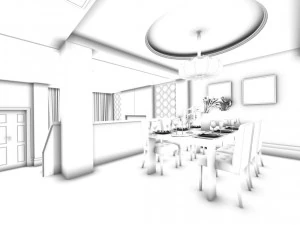 family - kitchen - restaurant 192 3D Model