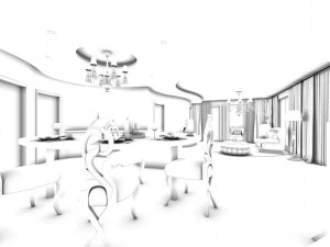 family - kitchen - restaurant 193 3D Model