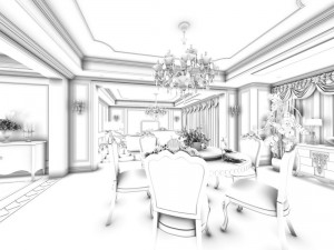 family - kitchen - restaurant 195 Modello 3D