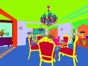 family - kitchen - restaurant 195 Modello 3D