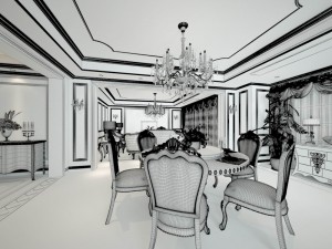 family - kitchen - restaurant 195 Modello 3D