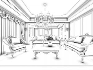family - kitchen - restaurant 195 Modello 3D