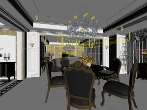 family - kitchen - restaurant 195 Modello 3D
