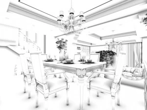 family - kitchen - restaurant 199 3D Model