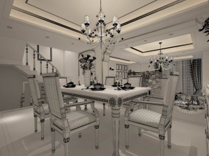 family - kitchen - restaurant 199 Modello 3D