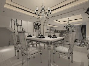 family - kitchen - restaurant 199 3D Model