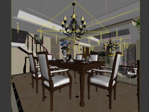 family - kitchen - restaurant 199 Modello 3D