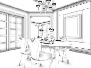family - kitchen - restaurant 200 3D Model