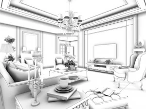 family - kitchen - restaurant 200 3D Model