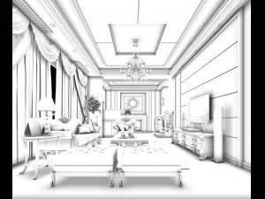 family - kitchen - restaurant 201 3D Model