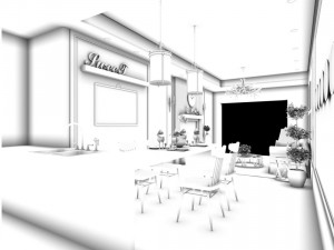 family - kitchen - restaurant 205 3D Model