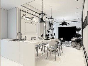 family - kitchen - restaurant 205 3D Model