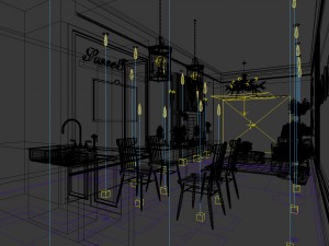 family - kitchen - restaurant 205 3D Model