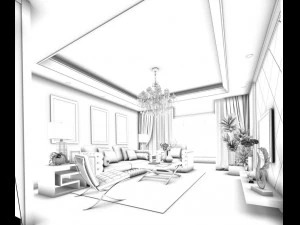 family - kitchen - restaurant 208 3D Model