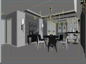family - kitchen - restaurant 208 3D Model
