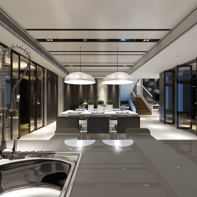 family - kitchen - restaurant 212 3D 模型 .c4d .max .obj .3ds .fbx .stl .blend 