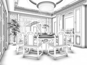 family - kitchen - restaurant 213 3D Model