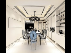 family - kitchen - restaurant 214 Modèle 3D