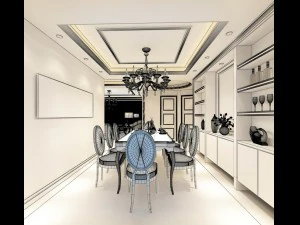 family - kitchen - restaurant 214 3D Model