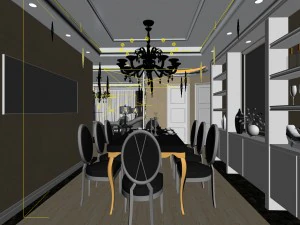 family - kitchen - restaurant 214 3D Model