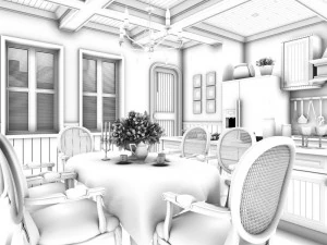 family - kitchen - restaurant 215 3D Model