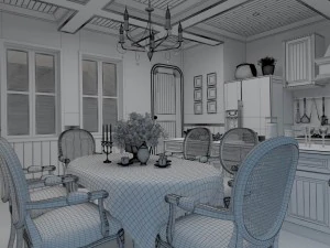 family - kitchen - restaurant 215 3D Model