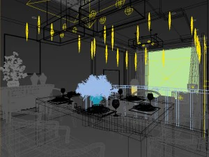 family - kitchen - restaurant 217 3D Model