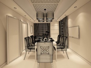family - kitchen - restaurant 219 Model 3D
