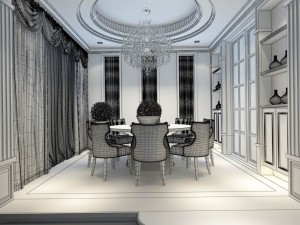 family - kitchen - restaurant 220 Model 3D