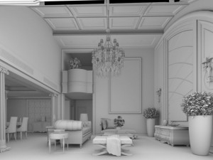 family - kitchen - restaurant 222 3D Model