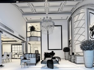 family - kitchen - restaurant 222 3D Model