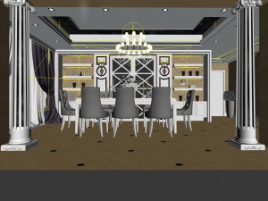 family - kitchen - restaurant 222 3D Model