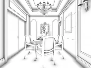 family - kitchen - restaurant 223 3D Model