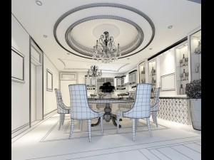 family - kitchen - restaurant 225 3D Model
