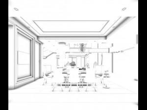 family - kitchen - restaurant 243 3D Модель