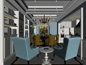 family - kitchen - restaurant 244 3D Model