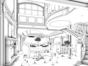 family - kitchen - restaurant 250 3D Model