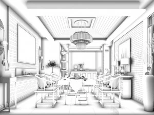 family - kitchen - restaurant 253 3D Model
