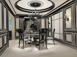 family - kitchen - restaurant 255 Model 3D